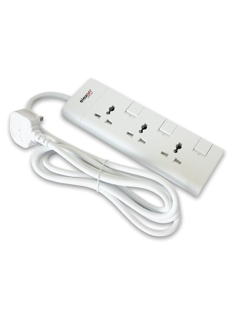 Elexon 3 Way Power Extension with 2M Cable