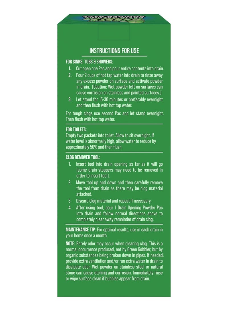 Green Gobbler Drain Opening Power Pacs