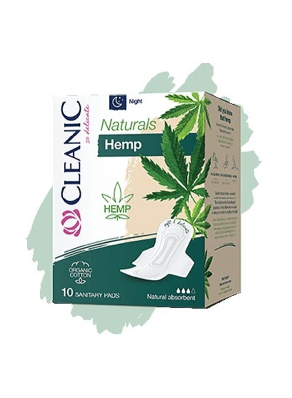 CLEANIC Naturals Hamp Night Sanitary Pads