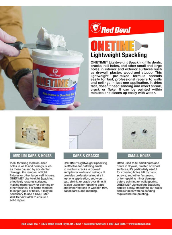 Red Devil One Time Spackling Compound 473 ML