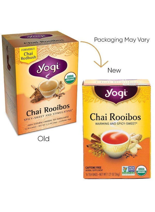 YOGI Chai Rooibos Tea Bags, Caffeine Free