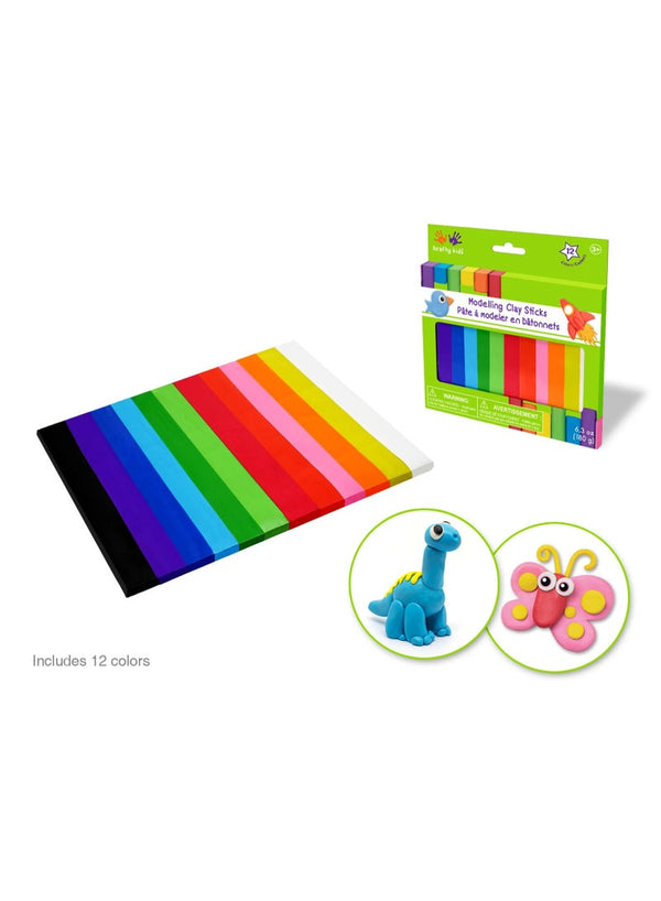 Krafty Kids Modelling Clay Sticks X 12 Assorted