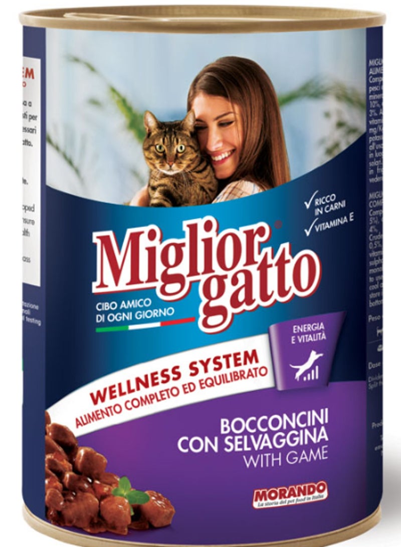 Miglior Gatto Chunks With Game Cat Wet Food 405G