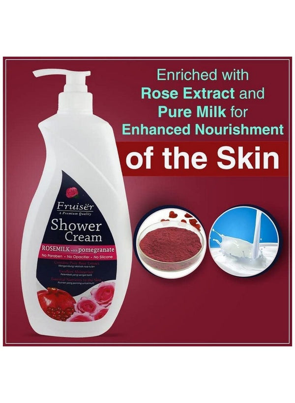 Fruiser Shower Cream Rose Milk with Pomegranate 1000 Ml