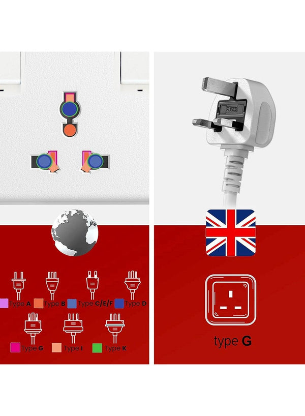 Elexon 3 Way Power Extension with 2M Cable