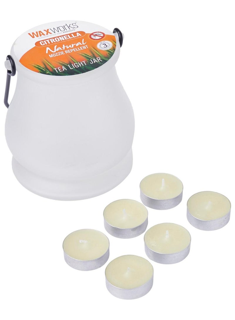 Waxworks Citronella Tea Light Candle Jar