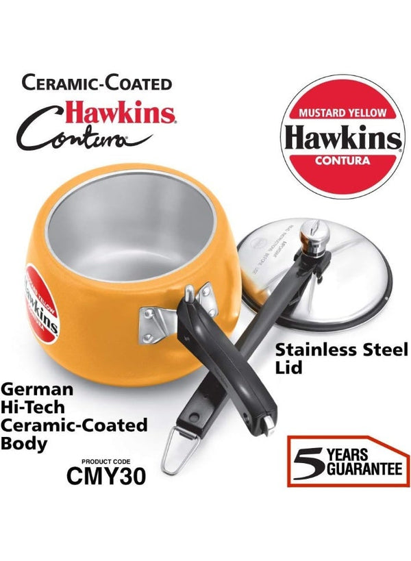 Hawkins Ceramic Cmy30 Coated Pressure Cooker 3L