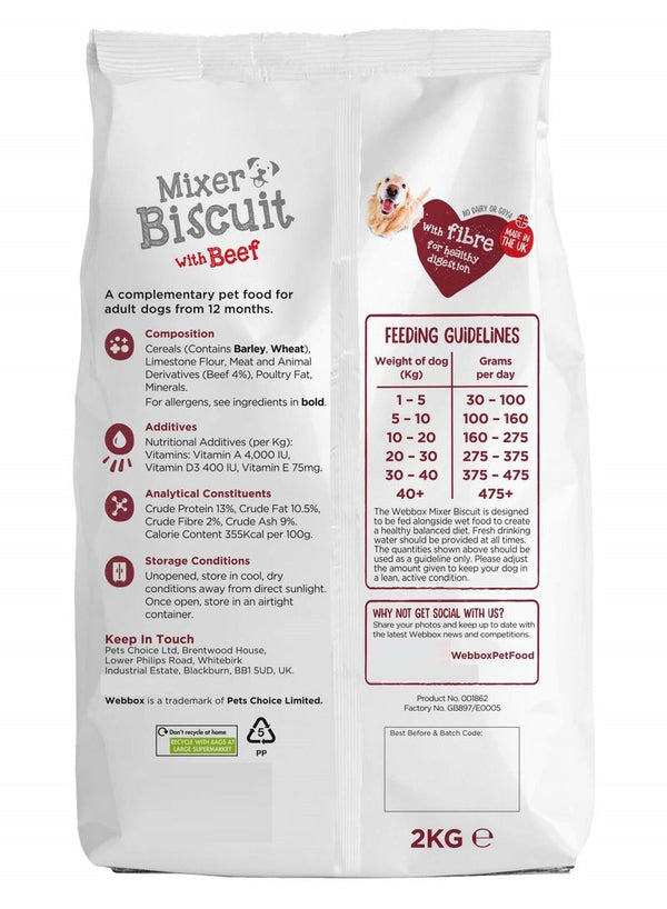Webbox Dog Mixer Biscuit Beef 2Kg