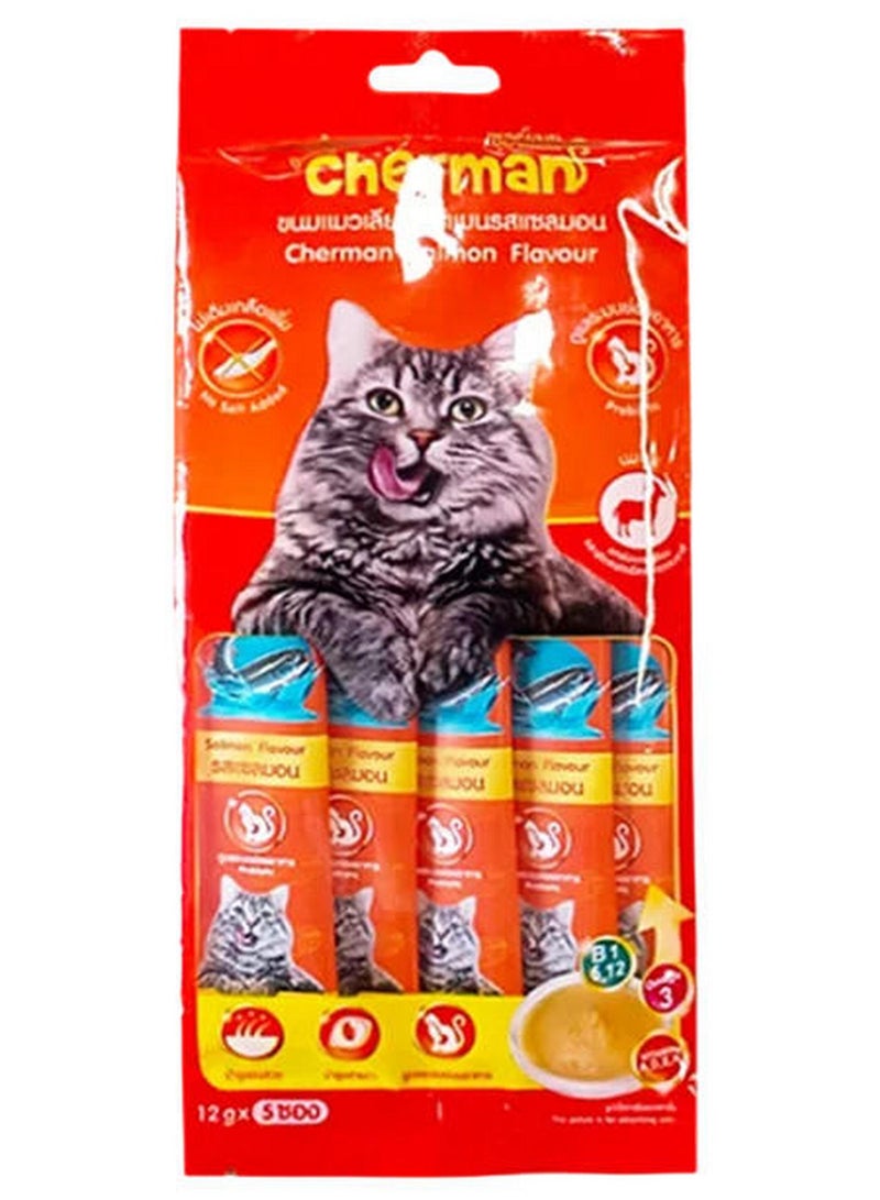 Cherman Creamy Salmon Cat Treats 12G X 5