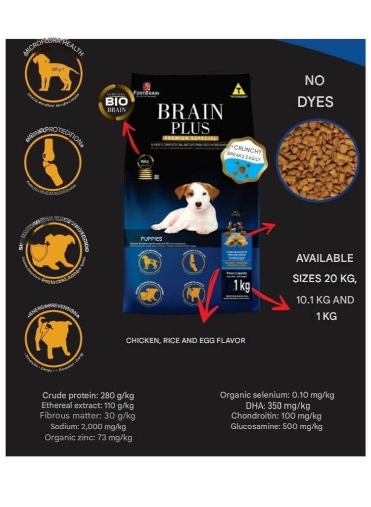 Premium Puppy Food Chicken & Rice 1Kg FORTBRAIN