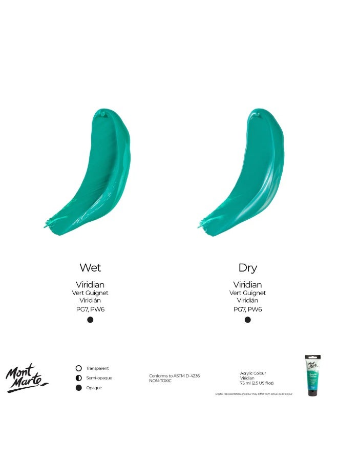 Mont Marte Viridian Acrylic Paint 75 ML Tube