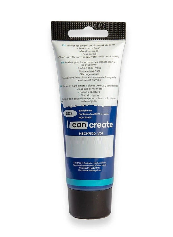 Mont Marte Acrylic Paint 75ML Tube Phthalo Blue