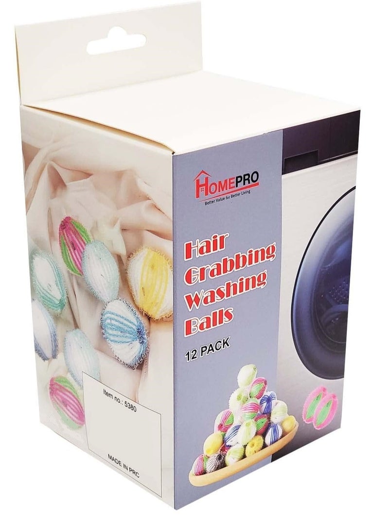 HomePro Hair Grabbing Washing Balls 12 Pcs