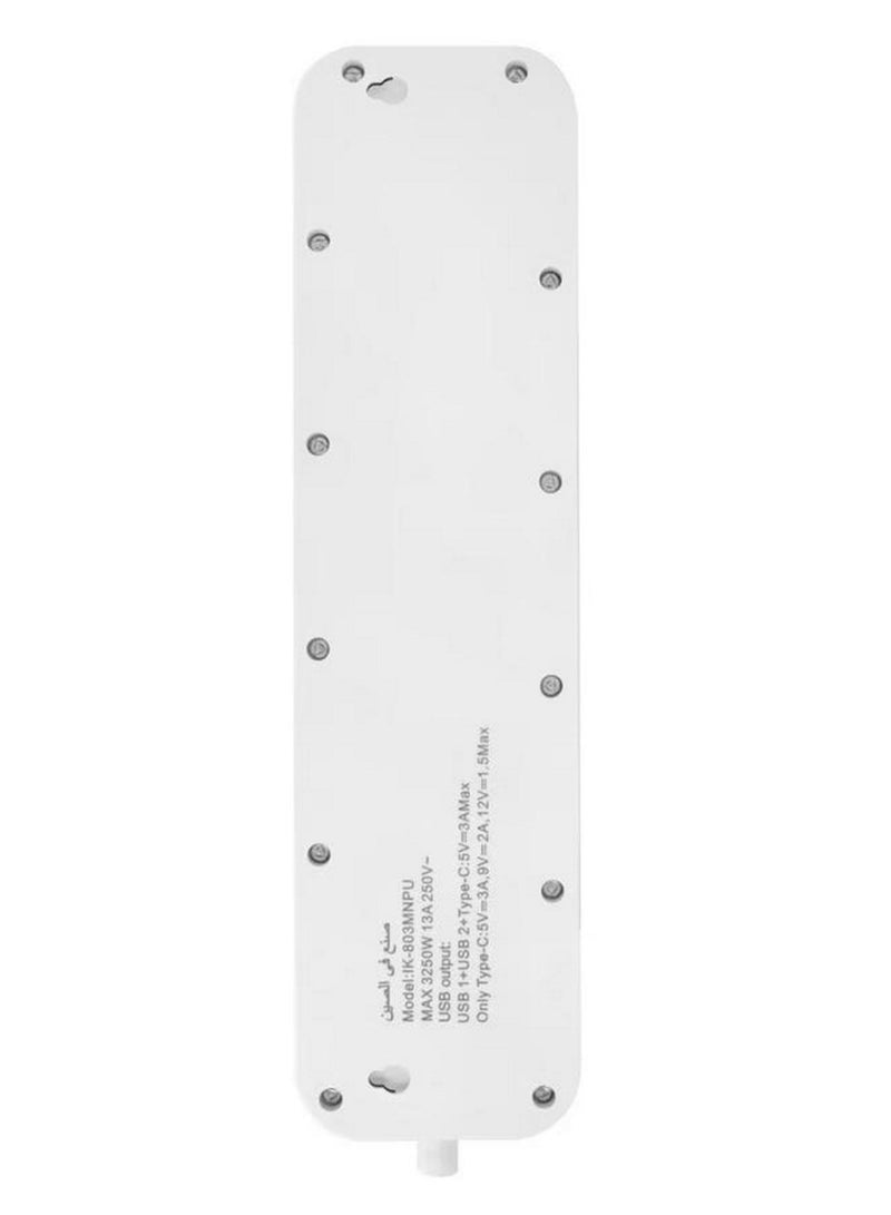 Ikon 3 Way Power Extension Socket with USB Ports