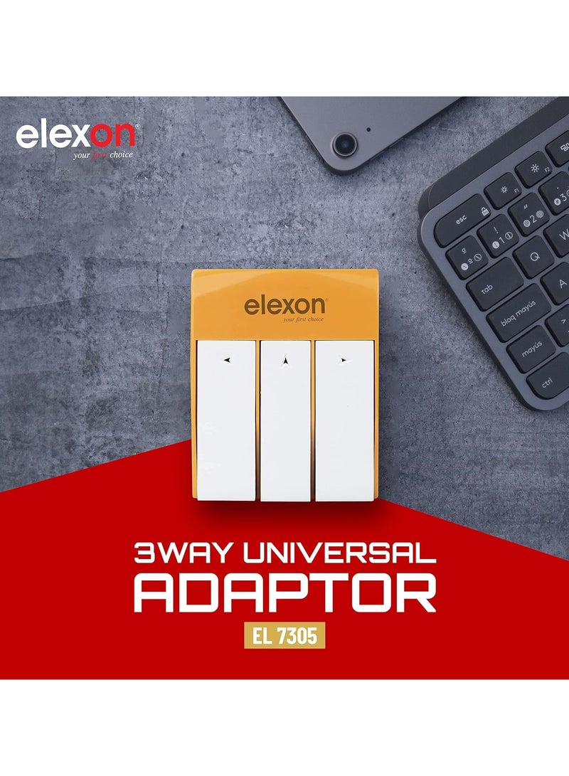 Elexon 3 Way Universal Adaptor - 1500 W