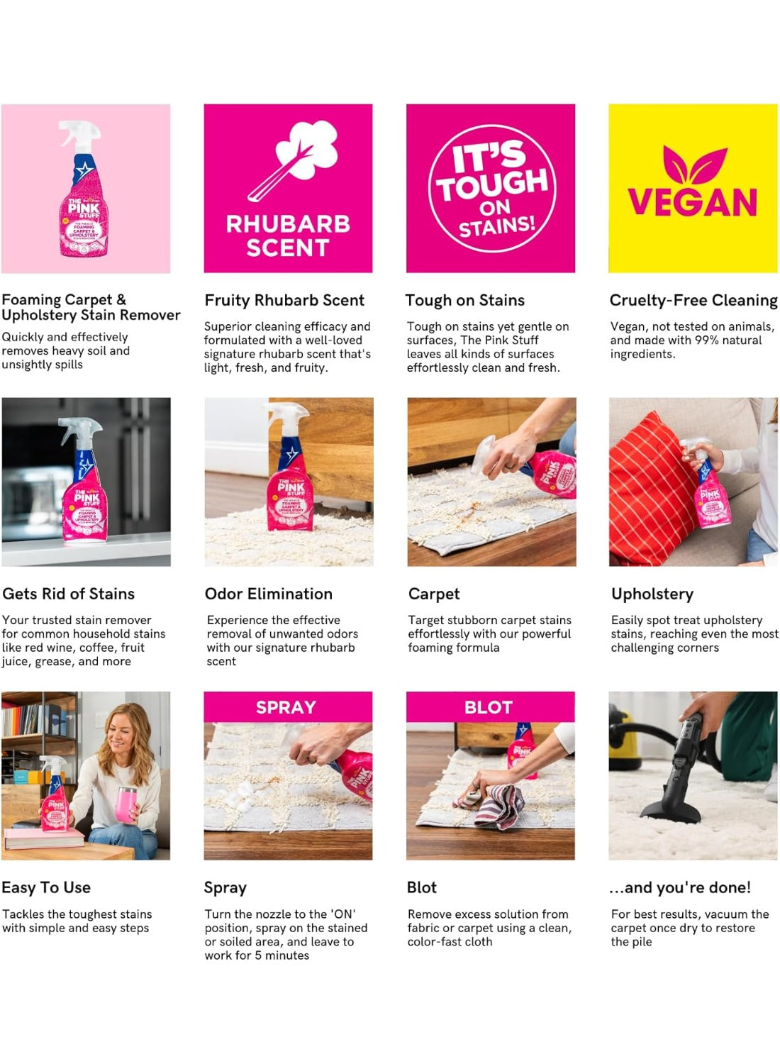 carpet upholstery, carpet upholstery stain, deep cleaning, foaming carpet, foaming carpet upholstery, miracle foaming, miracle foaming carpet, pink stuff, red wine, stain removal, stain remover, star drops, upholstery stain, upholstery stain remover, vega