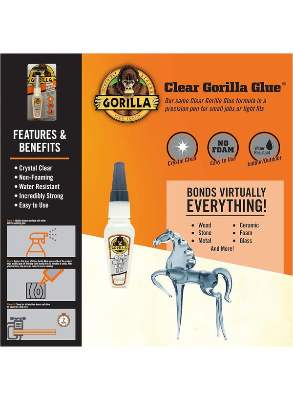 Gorilla Clear Glue Pen 21.2G - Precision Adhesive