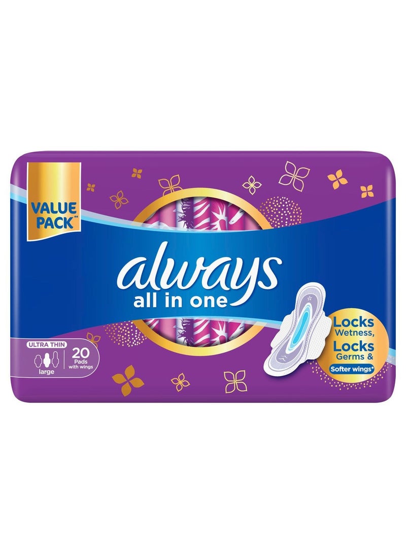 Always All In 1 Ultra Thin Night Sanitary Pads