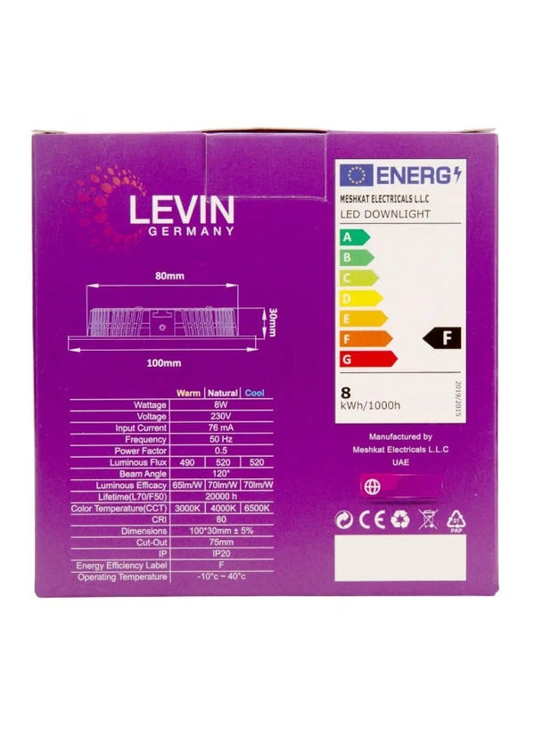 Levin Germany Recessed Downlight 8W
