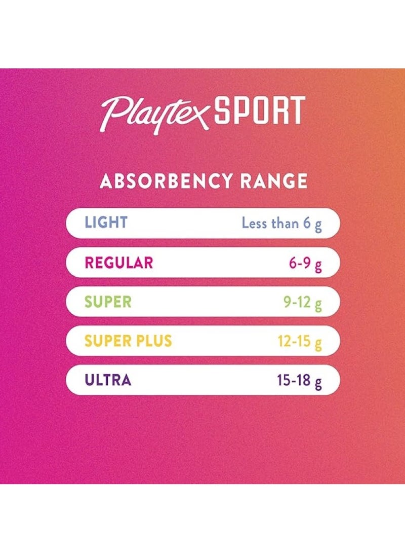 Playtex Sport Tampons Regular Unscented - 18 Pieces