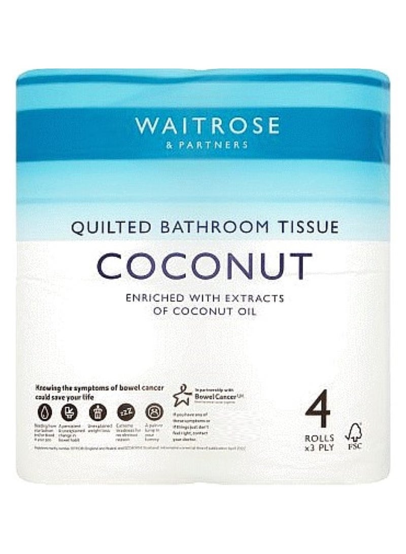 Quilted Coconut Bathroom Tissue - 4 Rolls