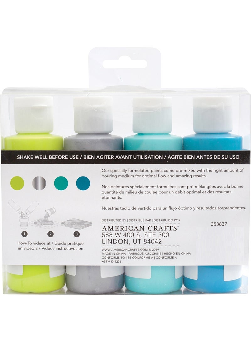 Color POUR Pouring Paint Kit 4 Pkg Peacock