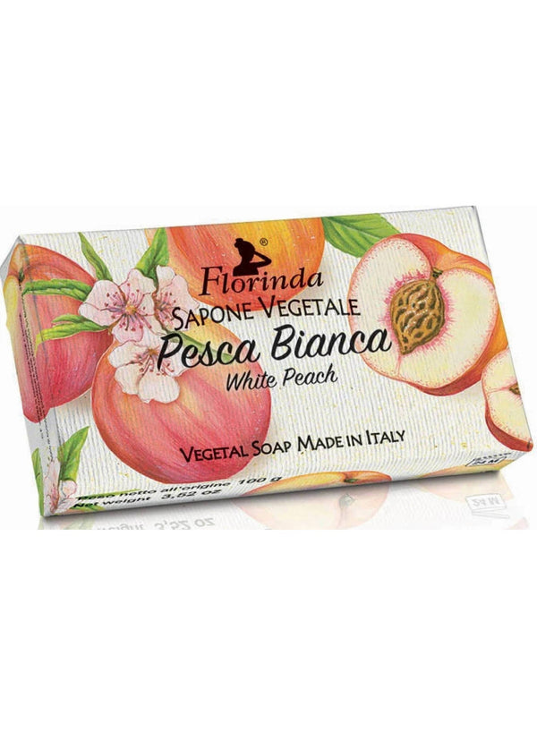 bar 100g, florinda, gentle care, peach vegetal, peach vegetal soap, plant based, skincare, soap bar, soap bar 100g, vegan, vegetal soap, vegetal soap bar, white peach, white peach vegetal