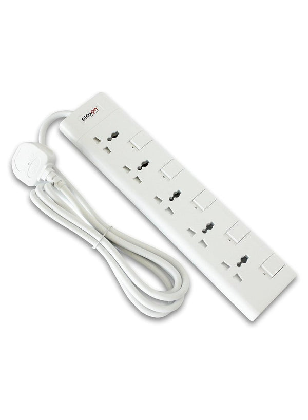 Elexon 5 Way Power Extension Socket with 2M Cable
