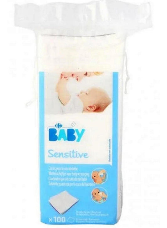 MY BABY Sensitive Face And Nose Square Pads 100 Pads Pack