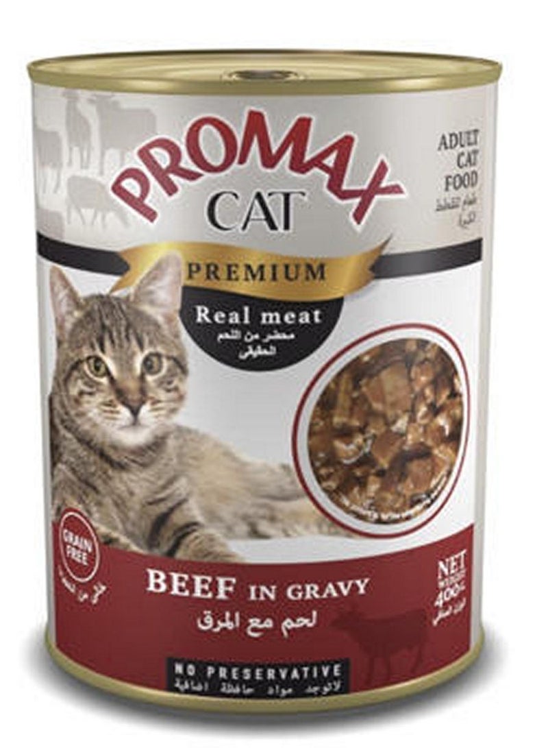 Promax Cat Premium Real Meat Beef In Gravy 400G
