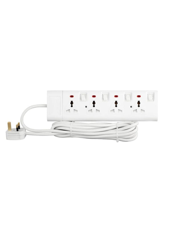 Ikon 4 Way Universal Power Extension Socket