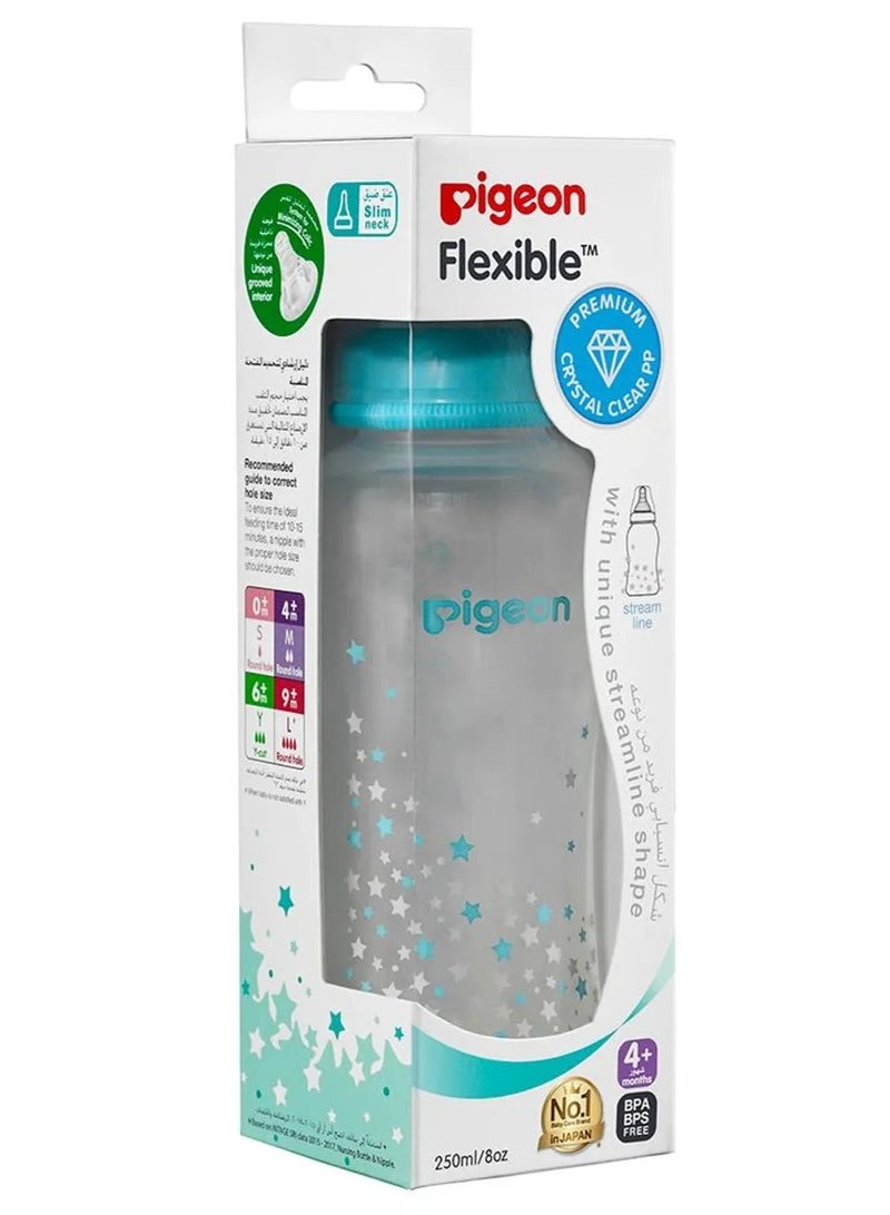 Pigeon Flexible Streamline Plastic Bottle 250 ML Blue