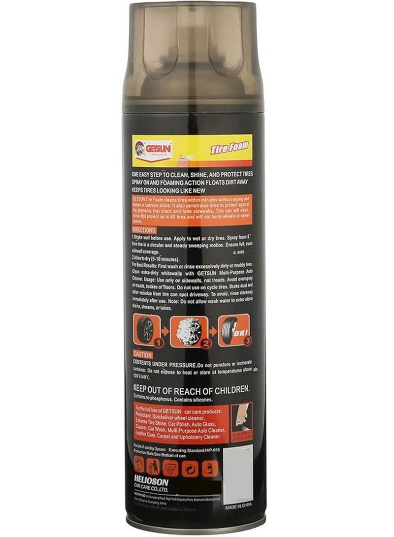 GETSUN 4-X Tire Foam 650 ML - Premium Tire Care