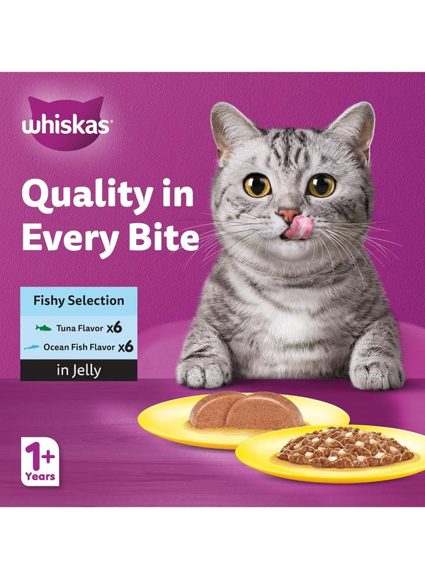 Whiskas Fishy Selection in Jelly 12x80g