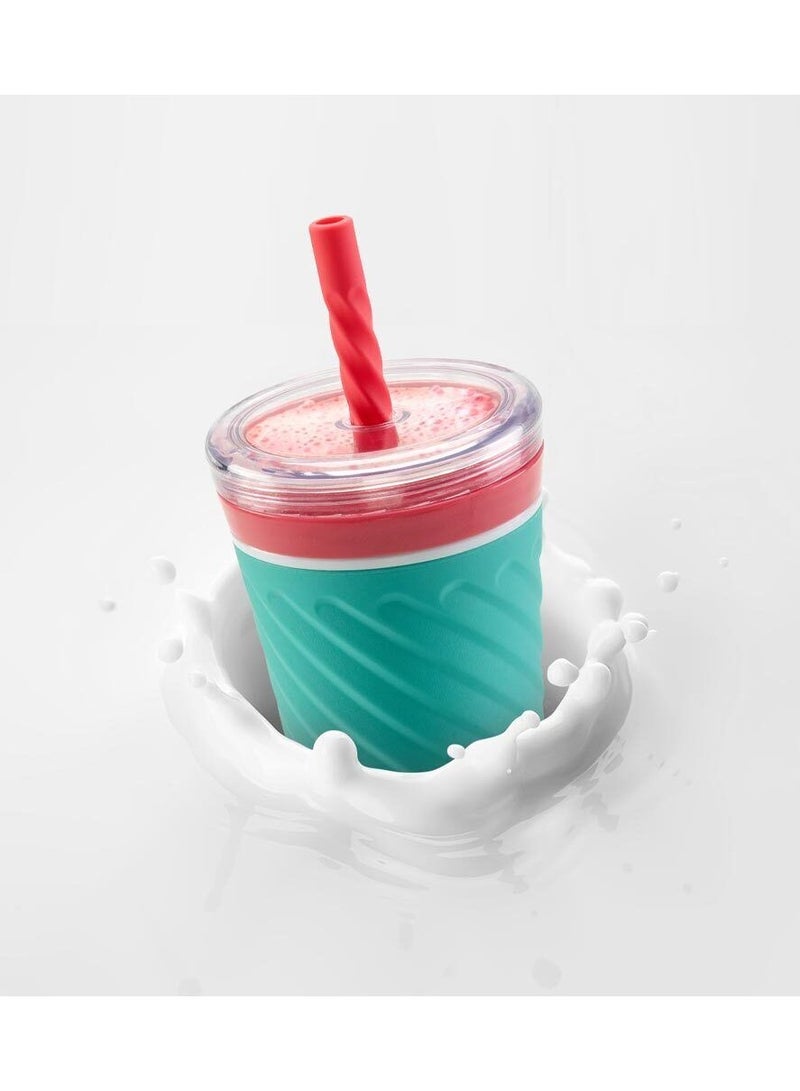 Joie Swirl Milkshake Tumbler & Straw Green 350 ML