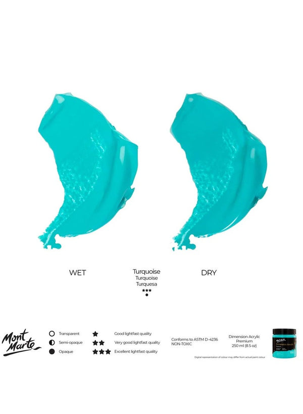 Mont Marte Dimension Acrylic 250ML Turquoise