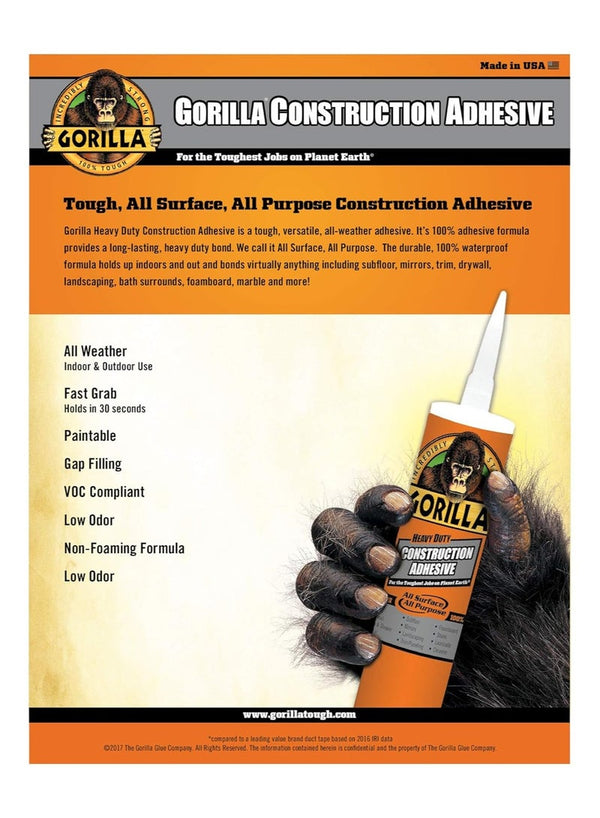 Gorilla Heavy Duty Construction Adhesive 74 ML