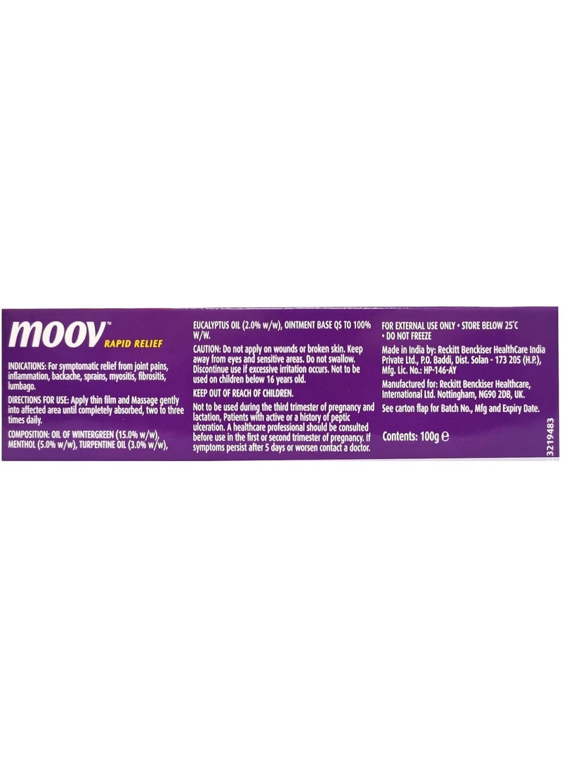 Moov Fast Relief Ointment 100g - Pain Relief Solution