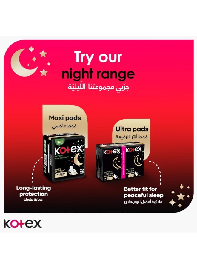 Kotex Maxi Protect Overnight Pads 16 Count