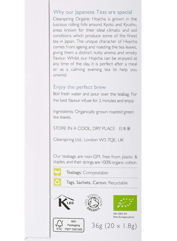 Clearspring Organic Hojicha Roasted Green Teabags