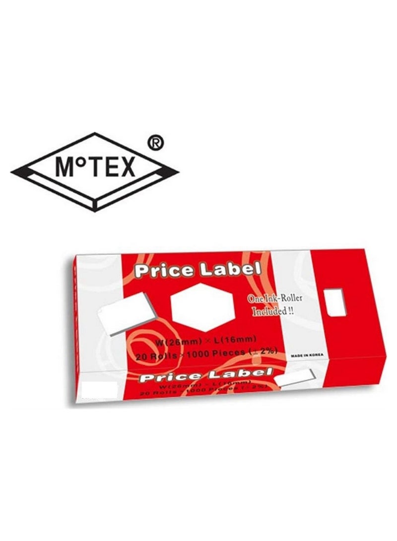 MoTEX Price Labels Roll 26x16mm - Premium Office Supplies