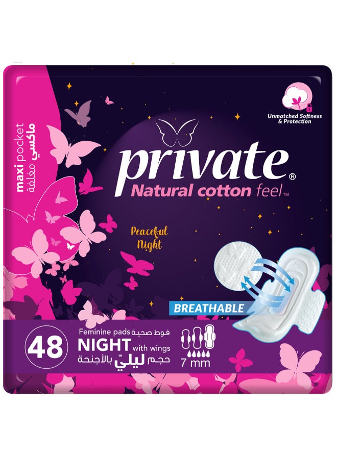Private Sanitary Maxi Pocket Night 48 Pads