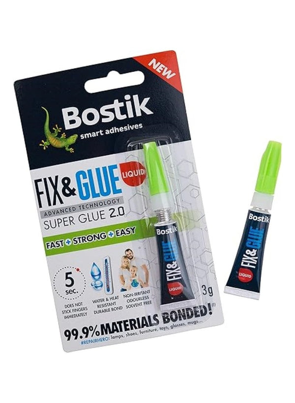 Bostik Fix & Glue Liquid Super Glue 3g