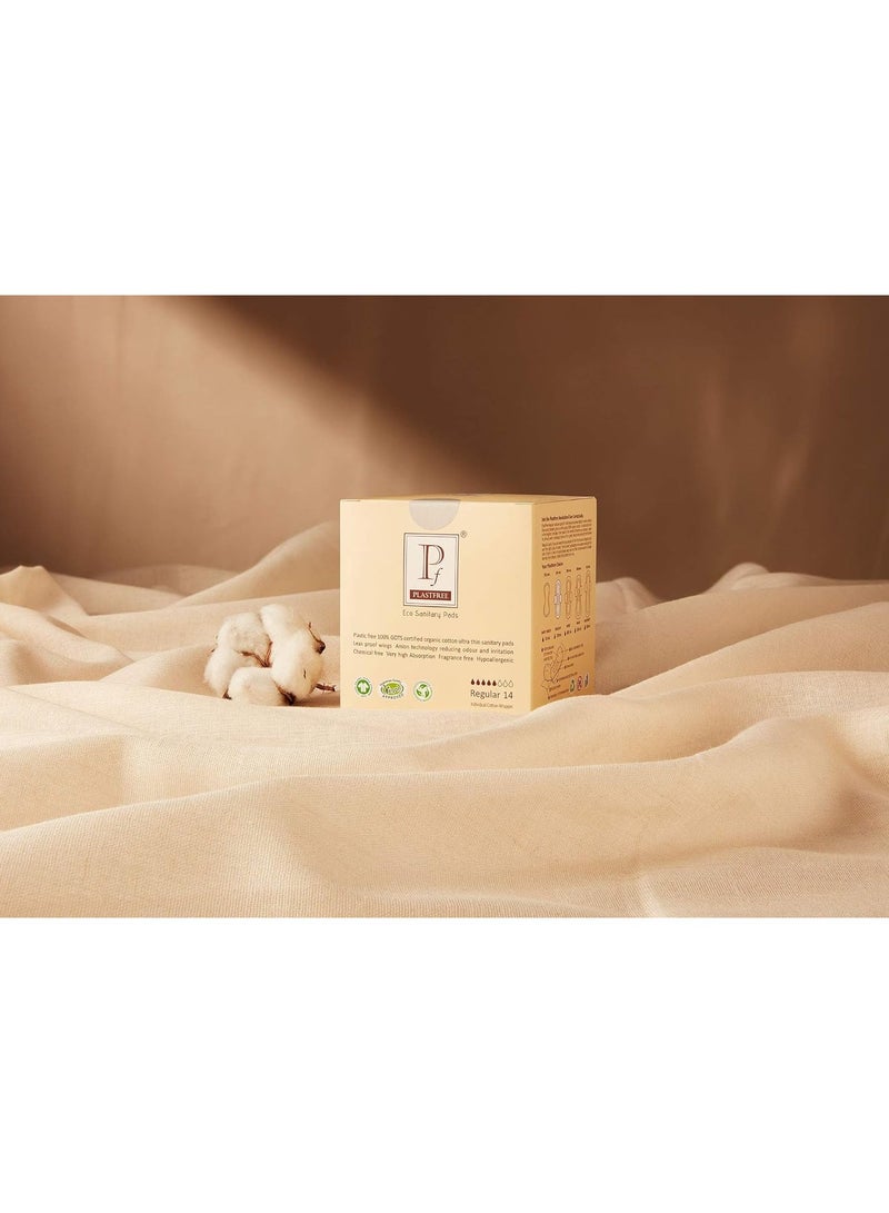 PLASTFREE Organic Sanitary Pad 14 Regular