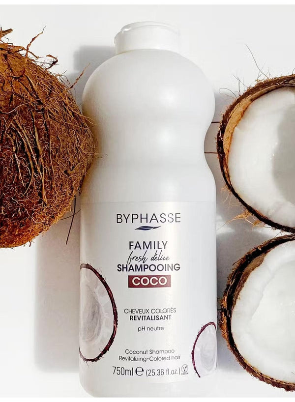 BYPHASSE Family Fresh Delice Shampoo with Coconut 750 ML