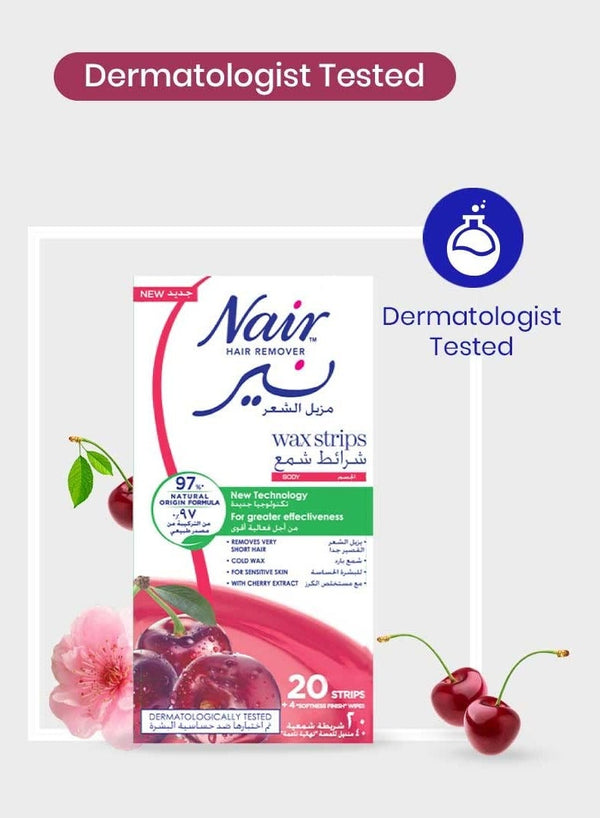 Nair Body Wax Strips With Cherry Extracts