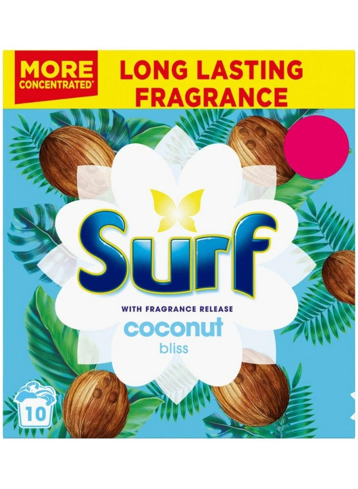 500g wash, bliss 500g, coconut bliss, coconut bliss 500g, cool dry, day long, dry place, laundry detergent, laundry powder, note keep, per wash, stain removal, surf, washes coconut, washes coconut bliss