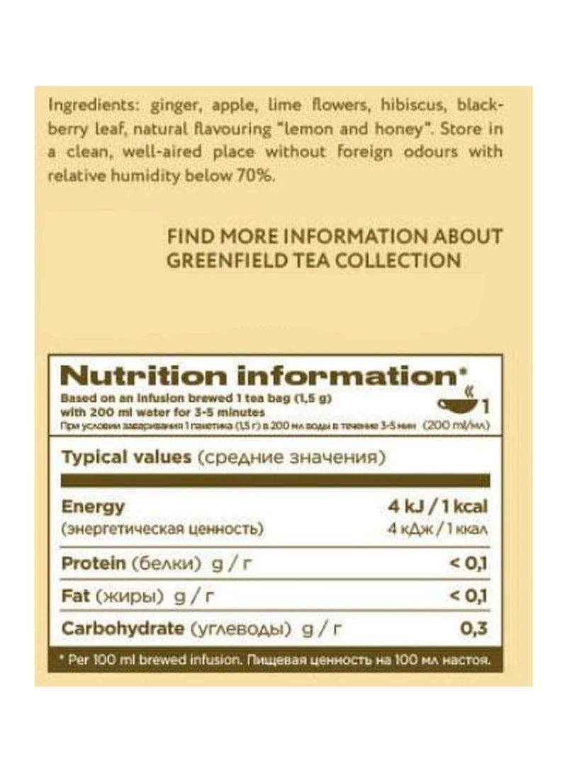 Greenfield Lemon Ginger Herbal Tea 20 Bags