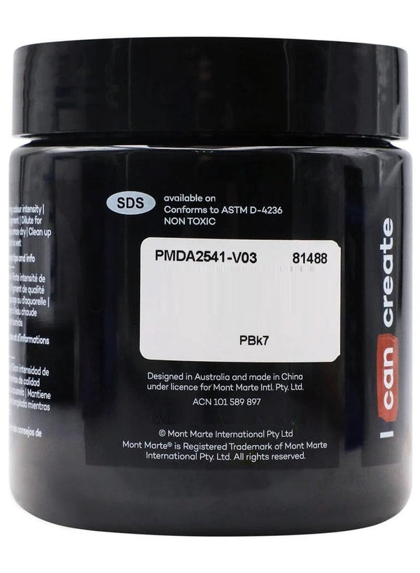 Mont Marte Dimension Acrylic 250ML Lamp Black