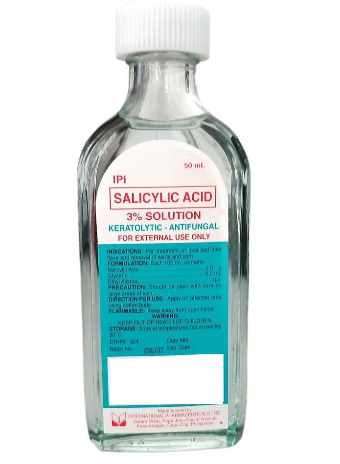 affected area, cotton, cotton buds, directions apply, doctor flammable, flammable keep, fungus tinea, ipi, keep away, local treatment, open flame, salicylic acid, solution antifungal, solution contain, tinea infections